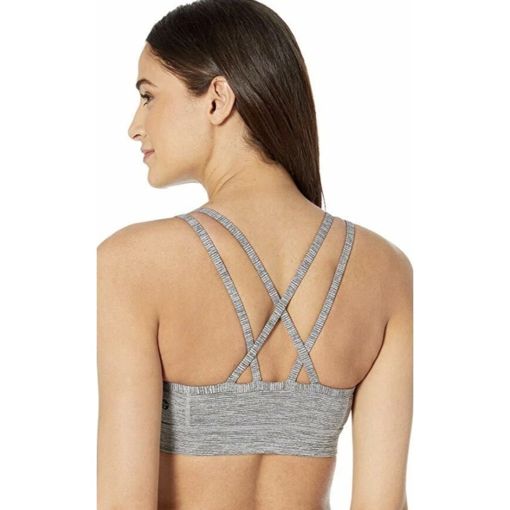 Manduka‎ Cross Strap Sports Bra Womens XS Gray Space Dye Activewear Workout Gym